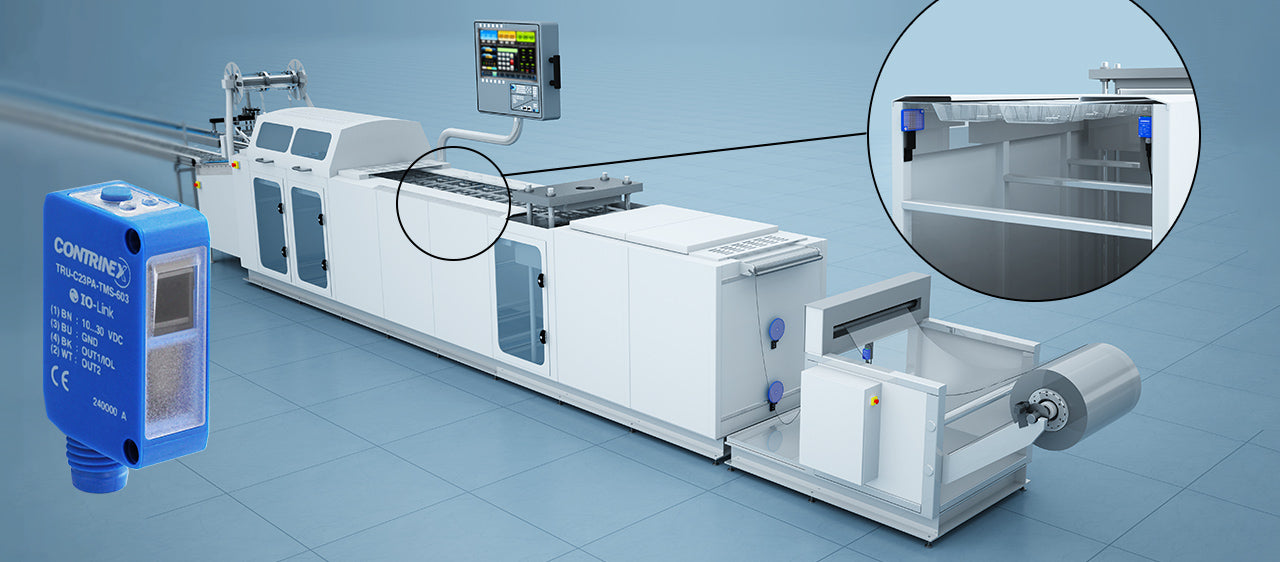 Transparent-object sensors with patented UV technology ensure reliable detection and accurate counting of clear plastic trays