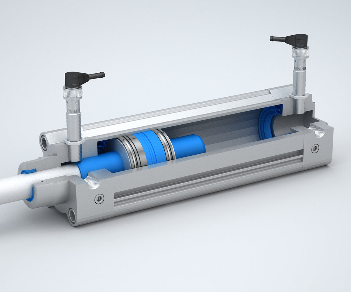 Smart inductive sensors maintain optimized cycle times in pneumatic cylinder systems without increasing complexity or cost