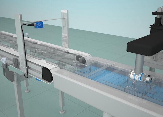 Transparent-object sensors with patented UV technology detect presence of clear packaging trays on automated packaging lines