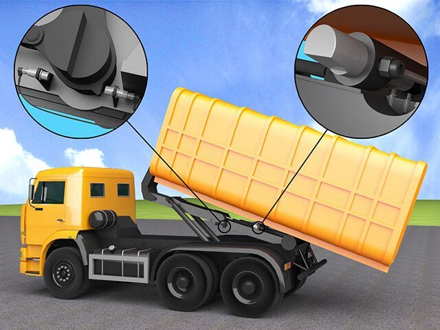 Rugged Inductive Sensors Confirm Engagement of Safety Interlocks on Hooklift Trucks
