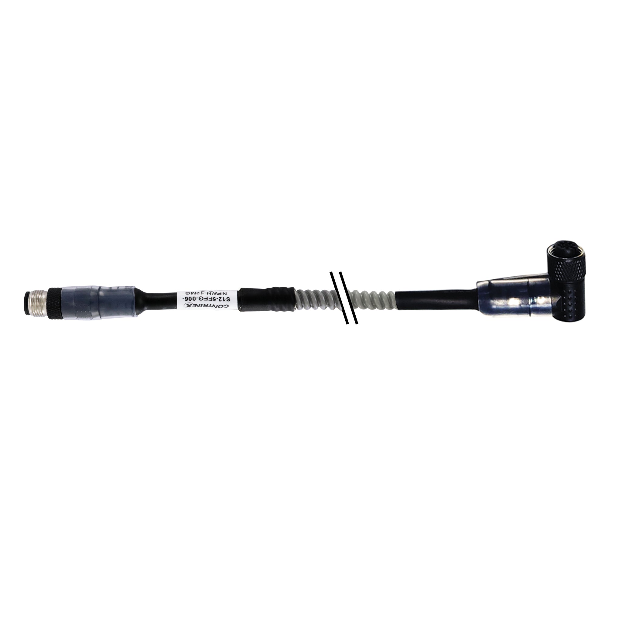 Connection cables M12+M12 Right Angle Straight SOCKET + PLUG 5 wires 0.34 mm2
