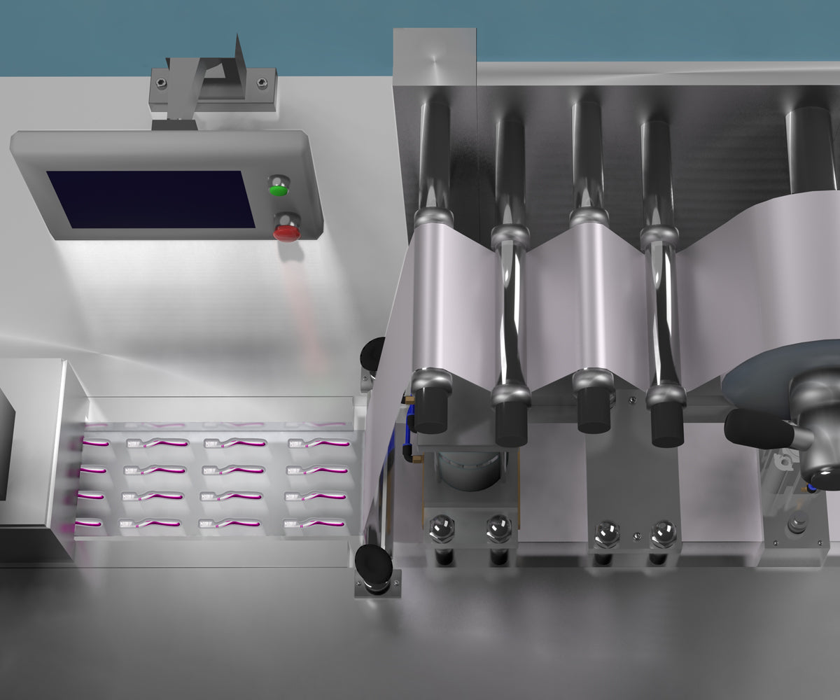 Fiber-optic sensing with blue light source detects translucent target through blister packaging