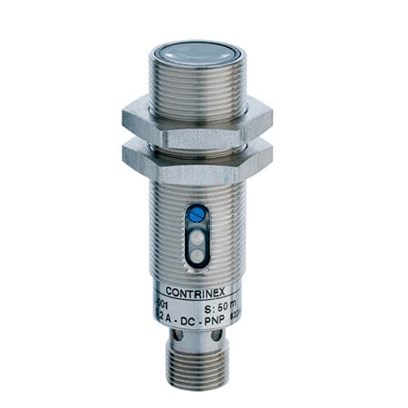 Standard Through beam M18 50000 mm Stainless steel V2A 3 turn pot. Laser class 2, red 660 nm