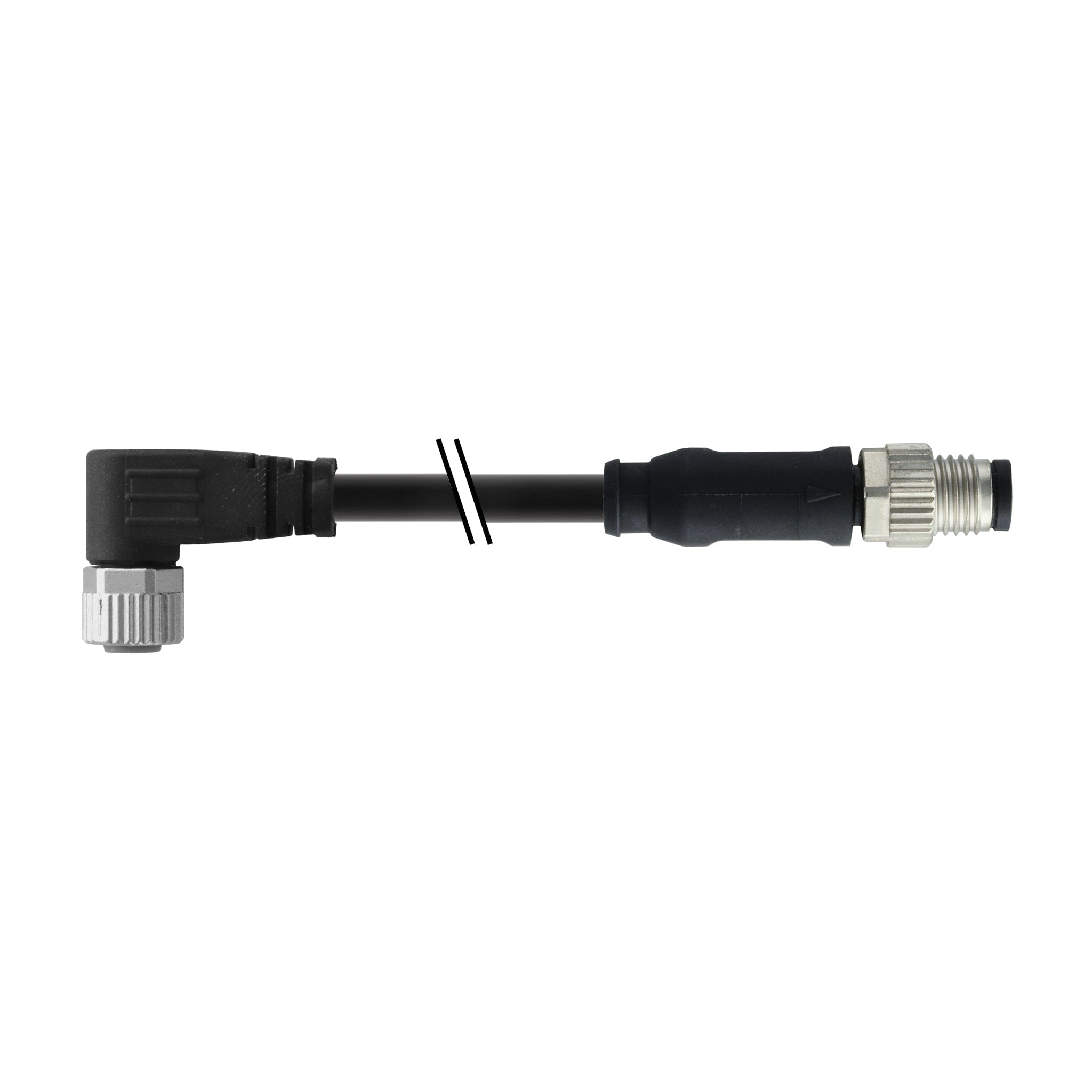 Connection cables M8+M8 Right Angle Straight SOCKET + PLUG 3 wires 0.25 mm2